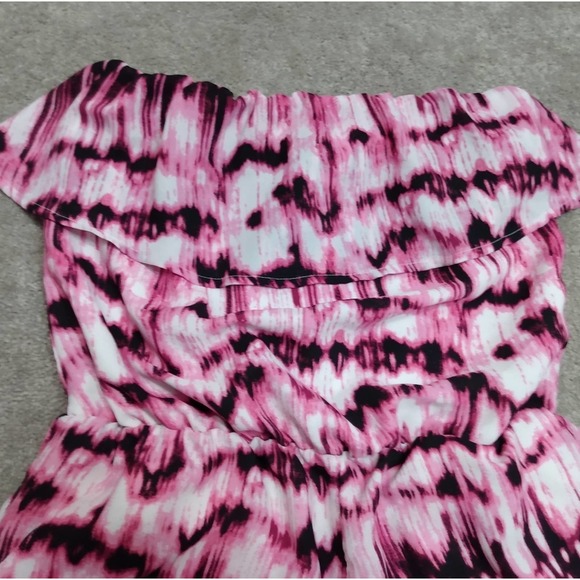 Decree strapless pink tie dye romper with pockets - Picture 2 of 5